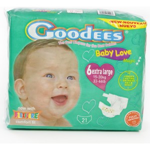 Goodees Babylove Size 6 Extra Large Nappies (15-30kgs) Pallet - 26 Cases per Pallet